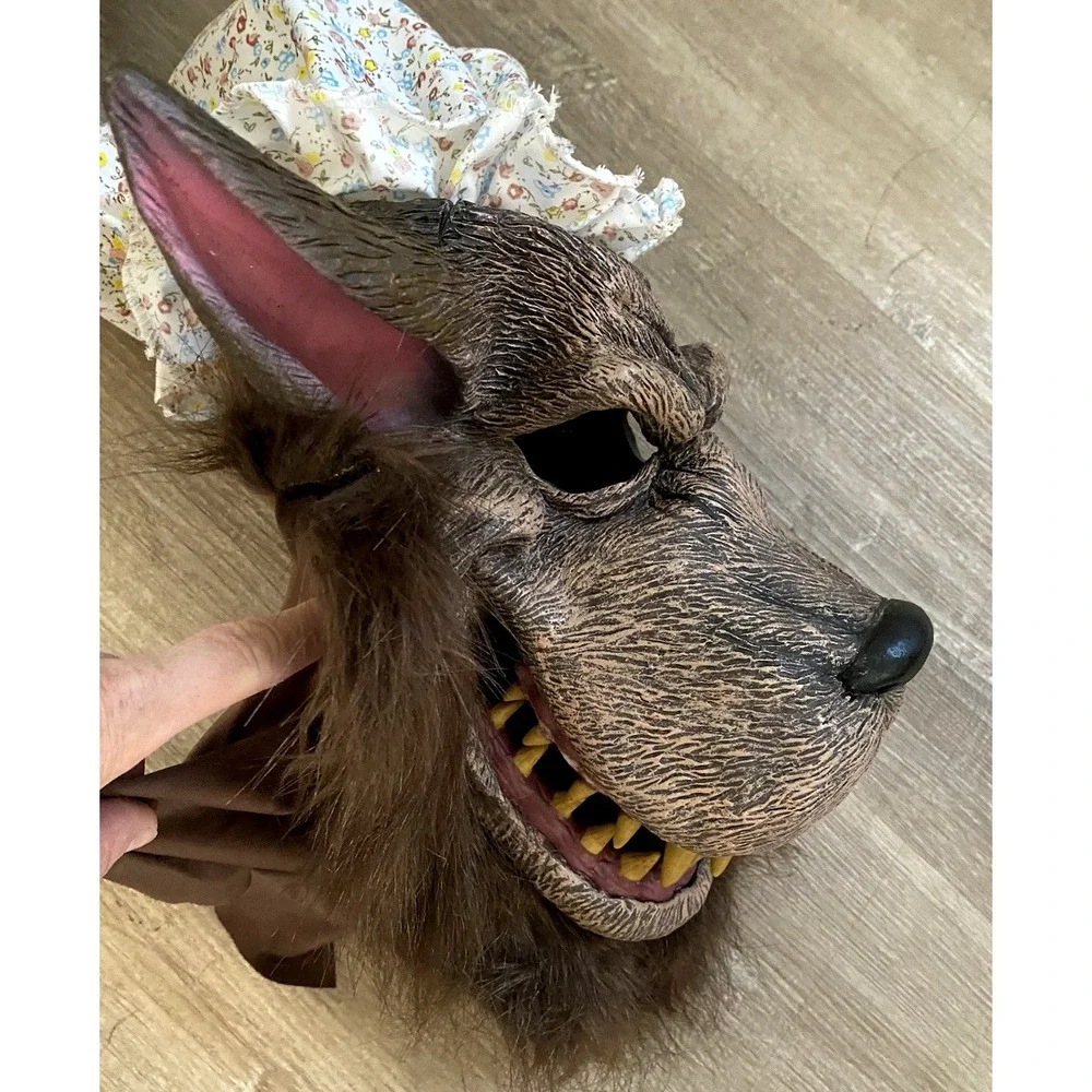 Big Bad Wolf Halloween Costume Granny Mask Vinyl Grandma Cosplay‎ Dress Up